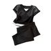 Women's Clothing Two Piece Top Temperament Suit Summer Stylish Straight Wide Leg Pants Waist Two Piece Suit_ecoleips.com