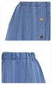 K Women's Loose A-Line Denim Dress With Buttons And Elastic Waist_ecoleips.com