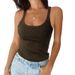 Women's Stretch Basic Tank Top – Slim Fit Sleeveless Tee For Layering (Black, Green, Gray, White, Khaki) – S To Xxl_ecoleips.com