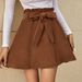Voya Discounted Women's 2026 European And American Style Casual Waist Belt A-line Sweet Short Skirt Corduroy High Waisted Skirt_ecoleips.com