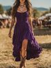 New Music Festival Vacation Dress, Bohemian Dress, Irregular Ruffle Skirt_ecoleips.com