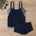 New European And American Foreign Trade Swimwear For Women, Sexy Printed Strap Tankini With Split-style Boxer Shorts,_ecoleips.com