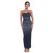 Women's Clothing Hot Diamond Tube Top Hip Wrapped Elastic Back Slit Dress_ecoleips.com