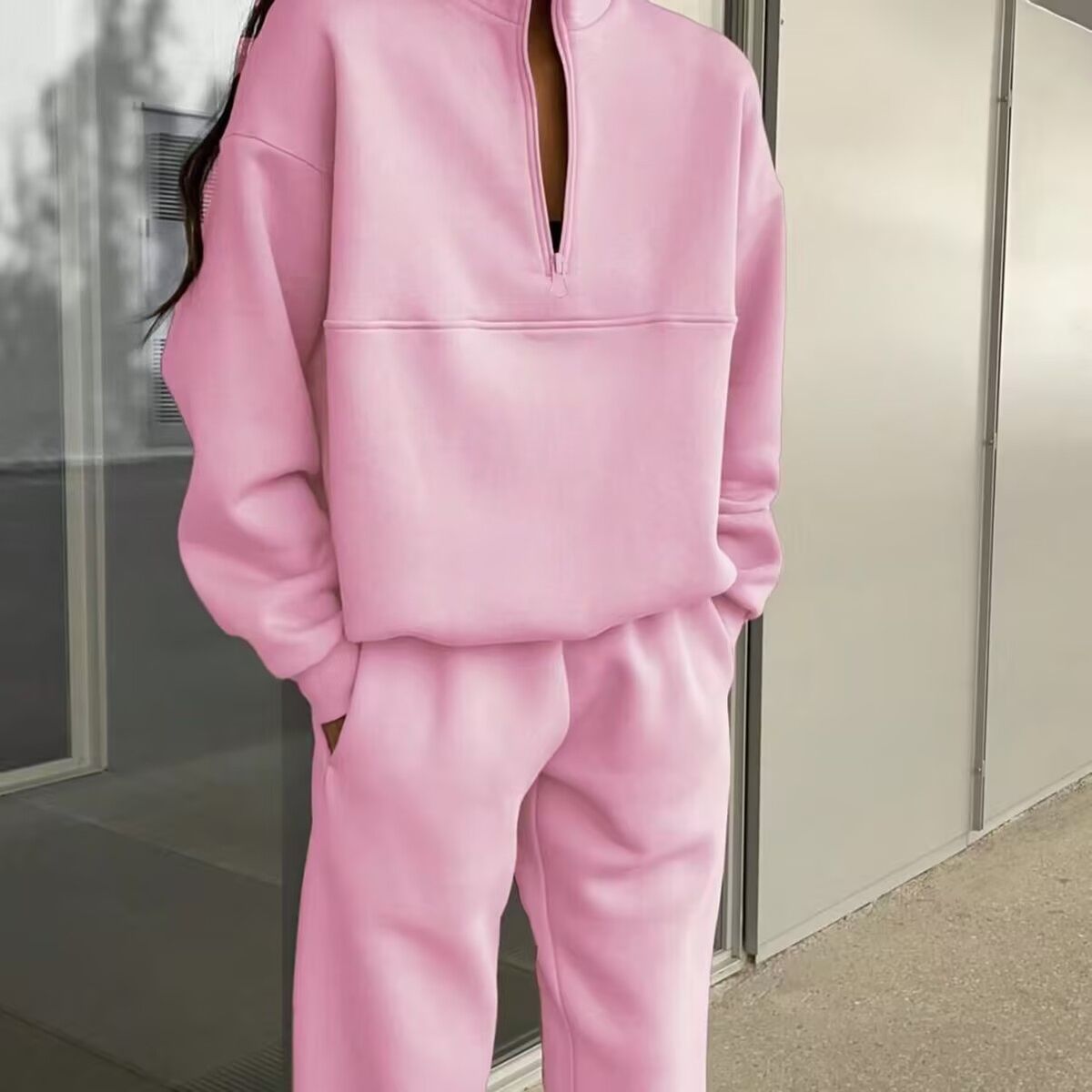 Women's Thickened Hoodie & Jogger Set - Casual Long-Sleeve Lounge Wear, Versatile Two-Piece Outfit For Spring & Fall_ecoleips.com