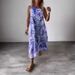 Women's Fashion Casual V-Neck Printed Sleeveless Backless Dress_ecoleips.com