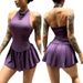 Modal Women's Sports Bra Vest And Skirt Set Breathable High Elasticity Fitness Wear For Running Anti-Exposure Pleated Active Outfit_ecoleips.com