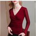 Mesh Base Shirt Women's Spring Women's Cross V-Neck Shirt Waist Inner Top Wholesale_ecoleips.com