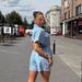 Women's Denim Jumpsuit Summer Short Sleeve High Waist Retro Style Stretch Comfortable Straight Leg Romper"_ecoleips.com