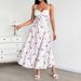 AD339 French-style Spring-summer New Sweet Fresh Printed Strapless Dress With Back Tie, Waist-cinching And Slimming_ecoleips.com