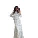 European And American Cross-Border 2024 Spring Gentle Style Fresh Floral Ruffle Long Dress_ecoleips.com