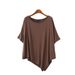 Irregular Bat Sleeve T-shirt Women's Summer Medium And Long Modal Short Sleeve Large Size Loose Crew Neck Bottoming Shirt Top_ecoleips.com