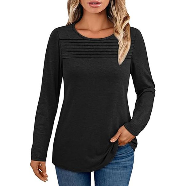 Tk Long-Sleeved T-Shirt For Women Autumn Basic Hoodie With Round Neck, Casual Wear_ecoleips.com