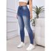 Cross-border European And American Style Jeans With Simple Back Pocket Embroidery, Stretchy Tight-fitting Denim Women's_ecoleips.com
