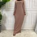Summer Skirt For Ladies New Inner Dress Muslim Casual Dress For Women Clothing Islamic Abaya Long Sleeve Maxi Slim Inner Dress_ecoleips.com