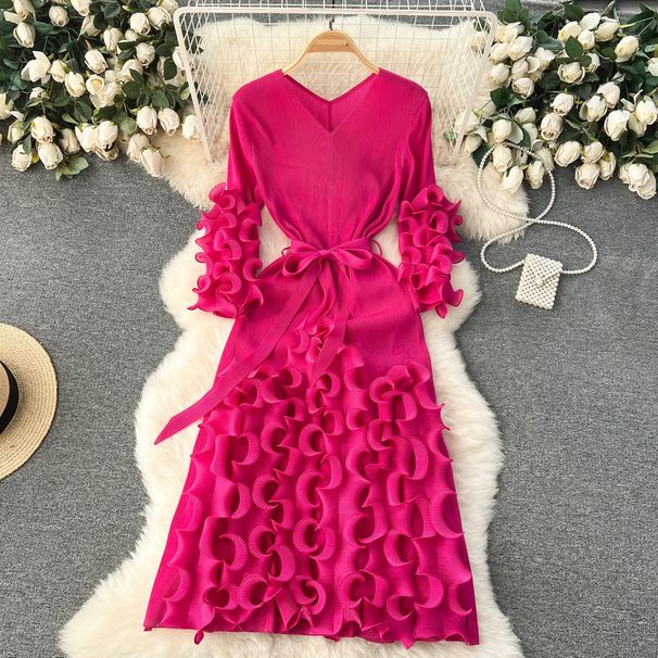 Women's Clothing High End Dress For Women With Three Dimensional Ruffle Design, Niche High End Exquisite Temperament, Super Fairy Long Skirt_ecoleips.com