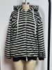 Oversized Striped Fleece Hoodie – Cozy Unisex Pullover With Drop Shoulder_ecoleips.com