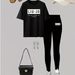 Women's Clothing Fashion T-Shirt And Short Sleeve Set Fashion Set T-Shirt Trousers Short Sleeves For Formal & Casual For Women Fashion T-Shirt_ecoleips.com