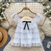 Sweet Bow Multi Layered Mesh Shirt Korean Style Women's Fashionable Youthful Short Sleeved Top_ecoleips.com