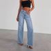 K New Denim Pants For Women, Loose And Casual Straight Leg Wide Leg Pants_ecoleips.com