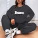 Women's Printed Two Piece Tracksuit, Long Sleeve Pullover Top And Drawstring Waist Pants, Casual Sportswear For Spring And Fall_ecoleips.com