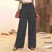 In-stock Cross-border Bestseller European And American Printed Loose Spring-summer Casual Elastic_ecoleips.com