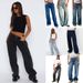 Women's Clothing Waist Non Elastic Straight Denim Trousers For Women_ecoleips.com