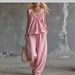 Women's Casual Cotton Sleeveless Ruffle Top Set Summer New Fashion plus Size Clothing_ecoleips.com