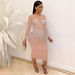 Women's Clothing Diamond Long Sleeve Dress Night Club Wear_ecoleips.com