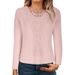 Autumn Wholesale Women's Long-Sleeved T-Shirts With Pure-Color Lace Trim And Round Neck_ecoleips.com
