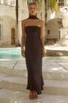 2025 Summer New Women's Clothing Temperament Light Mature Satin Lace Up Strapless Dress -68767_ecoleips.com