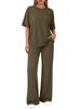 Women's Two Piece Summer Casual Set Short Sleeve Loose T-Shirt And Pants Travel Wear_ecoleips.com