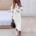 2023 European American Spring New Style Women's Long-Sleeve Printed High-Neck Tight Top And Casual Bodycon Skirt_ecoleips.com