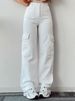 K New Versatile Casual Pants Mid-Waist 3D Pocket Long Trousers High-Waisted Workwear Pants_ecoleips.com
