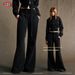 Aria Basics BE Women's Clothing|2025 Autumn European And American Foreign Trade Street Fashion Slim Fit Flared LULU Casual Long_ecoleips.com