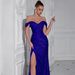Women's Clothing New Party Sequined One Shoulder Slit Dress INS Temperament Slim Fashion Evening Dress_ecoleips.com