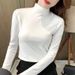 Double-Sided Velvet Semi-High Collar Autumn And Winter Inner Base Shirt Women's T-Shirt All-Match Warm Self-Heating Slim_ecoleips.com