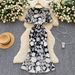 Women's Clothing High End Elegant Heavy Flower Embroidery Round Neck Lantern Sleeve Waist Slim Fit Fishtail Dress_ecoleips.com