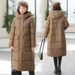 Women's Winter Puffer Coat With Hood, Oversized Long Parka, Water-Resistant Shell, Knee-Length Warm Jacket, Fashionable Large Pockets_ecoleips.com