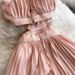 Women's Clothing Sexy Backless Hollow Halter Neck Long Dress Beach Vacation Style Pleated Skirt For Casual Party Evening_ecoleips.com