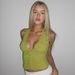 Summer Sexy Hot Girl Solid Color Deep V Halter Neck Backless Pleated Slim Fit Tank Top for European And American Women's Clothing New Arrival 2025_ecoleips.com