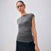 Voya Women's Solid Color Short Sleeved Women's T-shirt Slim Fit Round Neck 2026 Summer Style Temperament Commuting Top_ecoleips.com
