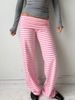 Striped Low Rise Straight Leg Lounge Pants For Women Comfortable Loose Fit Yoga Pajama Sweatpants_ecoleips.com