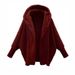 Cozy Fleece Hooded Sweatshirt For Women - Oversized Long Sleeve Pullover, Soft Plush Fabric, Streetwear Casual Wear (White, Pink, Navy, Black, Brown)_ecoleips.com