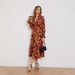 2026 Independent Site Cross-border Supply Autumn And Winter New V-neck Long-sleeve High-waisted Floral Dress_ecoleips.com