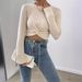 Women's Clothing Versatile Round Neck Cross Knit Women's Slim Fit Cross-Knit Sweater With Round Neck - Stylish & Versatile For Autumn & Winter_ecoleips.com
