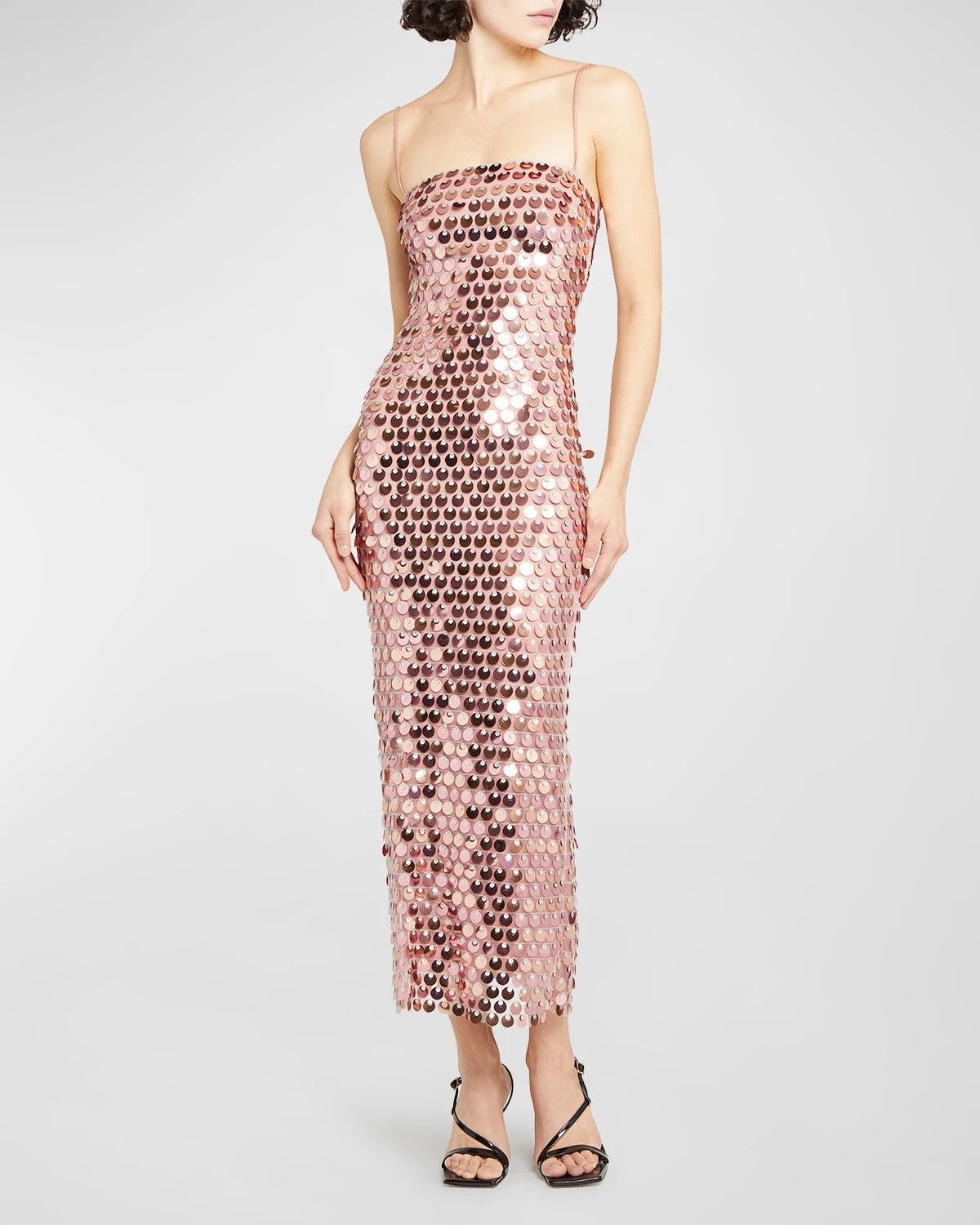 Women's Elegant Sequin Evening Gown With Adjustable Suspenders - Long Formal Dress For Banquet, Party & Special Occasions_ecoleips.com