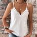 independent Site Cross-border European And American Foreign Trade Summer New Women's V-neck Lace Camisole_ecoleips.com