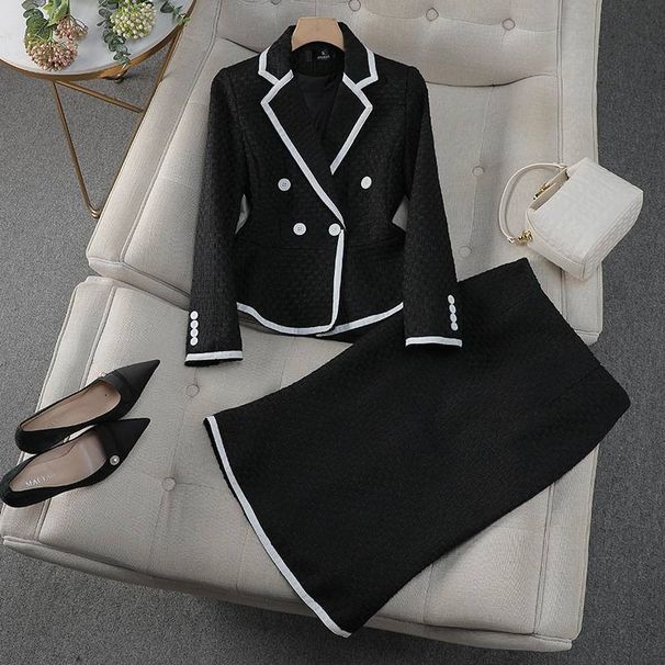 Women's Clothing Tweed Fishtail Skirt Suit Fashionable Temperament Professional Suit Formal Wear_ecoleips.com