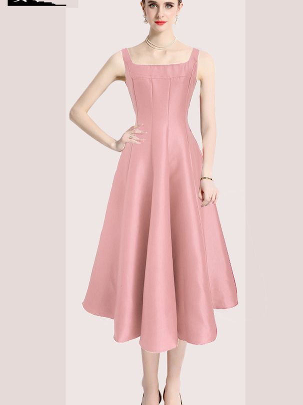 Women's Clothing Niche Temperament Retro Sling Big Hem Drape Sling Dress Tutu Dress_ecoleips.com