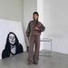 Minimalist Zip-Up Hoodie & Straight-Leg Pants Set – 95% Cotton Lounge-to-Street Coord (Oversized Fit, Neutral Palette, Wrinkle-Resistant)_ecoleips.com